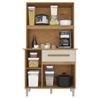 Armario Para Cozinha 4 Portas 1 Gaveta Luiza  Cinamomo/off Wh