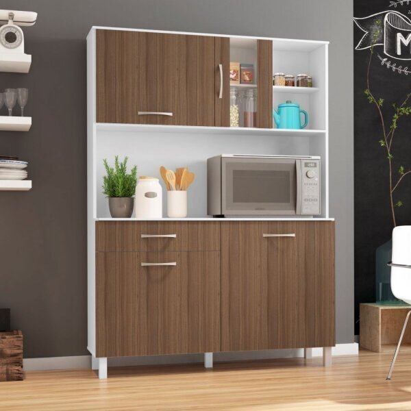 Armário Para Cozinha 4 Portas 1 Gaveta Viena Plus Madine Bran
