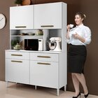 Armário Para Cozinha 4 Portas 2 Gavetas Ceara Branco