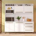 Armário Para Cozinha 4 Portas 3 Gavetas Branco 4322 Araplac