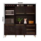 Armário Para Cozinha 4 Portas 3 Gavetas Café 4322 Araplac