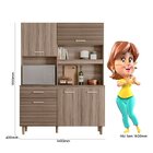 Armário Para Cozinha 5 Portas 1 Gaveta Com Nicho Para Microon