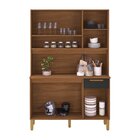 Armário Para Cozinha 5 Portas 1 Gaveta Roma Freijo/chumbo