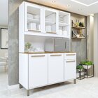 Armário Para Cozinha 5 Portas 1 Gaveta Rubi Branco