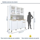 Armário Para Cozinha 5 Portas 1 Gaveta Rubi Branco