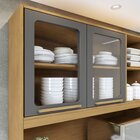 Armário Para Cozinha 5 Portas 1 Gaveta Rubi Cinamomo/grafite