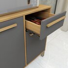 Armário Para Cozinha 5 Portas 1 Gaveta Rubi Cinamomo/grafite