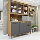 Armário Para Cozinha 5 Portas 1 Gaveta Rubi Cinamomo/grafite