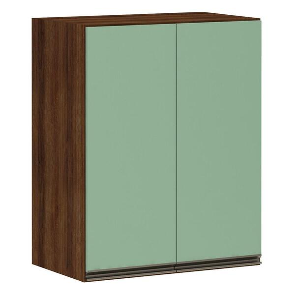 Armário Para Cozinha 60 Cm 2 Portas Dourado Com Verde