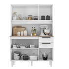 Armário Para Cozinha 6 Portas 2 Gavetas 120 Cm Branco