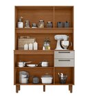 Armário Para Cozinha 6 Portas 2 Gavetas 120cm Cinamomo / Areia