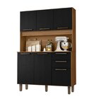 Armário Para Cozinha 6 Portas 2 Gavetas 120cm Cinamomo / Pret