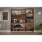 Armário Para Cozinha 6 Portas 2 Gavetas Ébano  Ébano