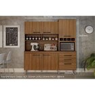 Armário Para Cozinha 6 Portas 2 Gavetas Ébano Chf Carvalho