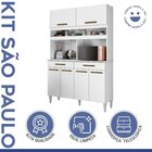 Armário Para Cozinha 6 Portas 2 Gavetas Sao Paulo Branco