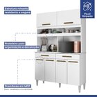 Armário Para Cozinha 6 Portas 2 Gavetas Sao Paulo Branco