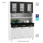 Armário Para Cozinha 6 Portas 3 Gavetas Com Tampo E Vidro Sta