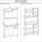 Armário Para Cozinha 6 Portas Gênova Plus Freijó / Gris