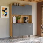 Armário Para Cozinha 6 Portas Gênova Plus Freijó / Gris