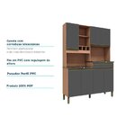 Armário Para Cozinha 7 Portas 1 Gaveta Em Mdf Puxador Perfil