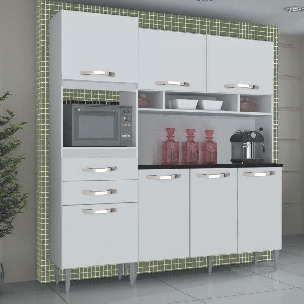 Armário Para Cozinha 7 Portas 2 Gavetas Amanda Plus Imop Móve