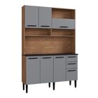 Armário Para Cozinha 7 Portas 2 Gavetas Freijo /cinza