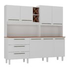 Armário Para Cozinha 7 Portas 3 Gavetas Com Balcão E Porta Ga