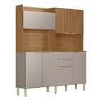 Armário Para Cozinha 7 Portas Pitaya Amêndola / Nude Prime