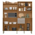 Armário Para Cozinha 7 Portas Pitaya Amêndola / Nude Prime