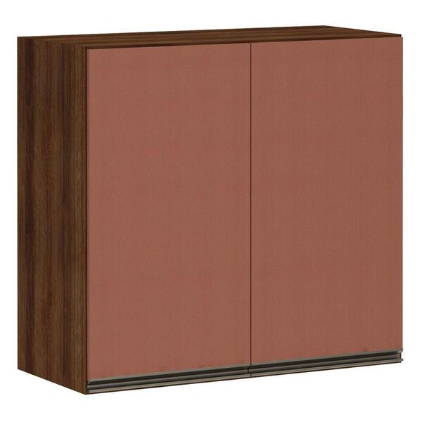 Armário Para Cozinha 80 Cm 2 Portas Dourado Com Gaia