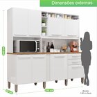 Armário Para Cozinha 8 Portas 2 Gavetas Antonela  Branco