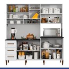 Armário Para Cozinha 8 Portas 3 Gavetas Rio De Janeiro Com Vi