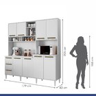 Armário Para Cozinha 8 Portas 3 Gavetas Sao Luis Branco