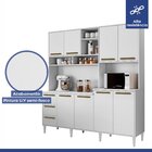Armário Para Cozinha 8 Portas 3 Gavetas Sao Luis Branco