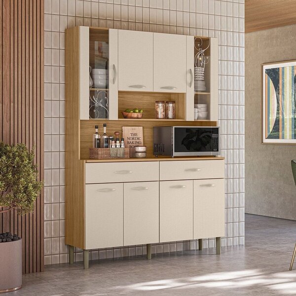 Armário Para Cozinha 8 Portas Golden Plus Freijó / Soft