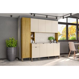 Armário Para Cozinha 9 Portas 1 Gaveta Pulse Freijó/vanilla/cp