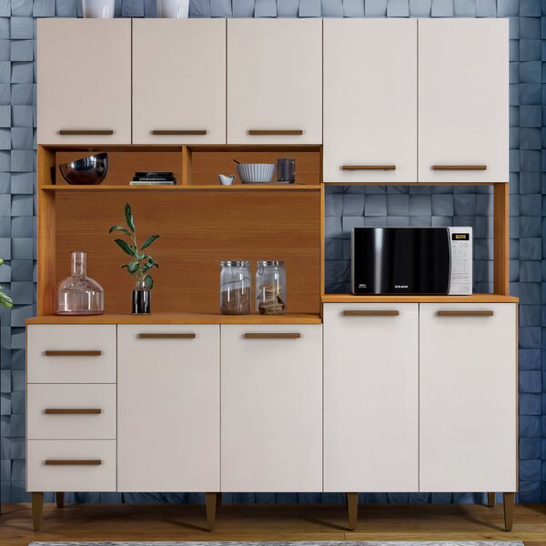 Armário Para Cozinha 9 Portas 3 Gavetas Belo Horizonte  Natur