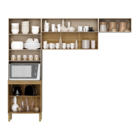 Armário Para Cozinha 9 Portas Hamburgo Freijó Vanilla Ripado