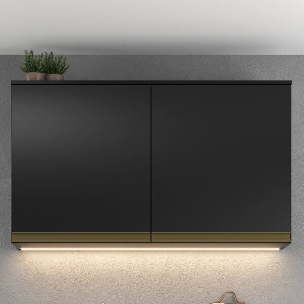 Armario Para Cozinha Aereo 2 Portas Cecilia  Preto