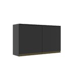 Armario Para Cozinha Aereo 2 Portas Cecilia  Preto