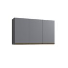 Armário Para Cozinha Aéreo 3 Portas Greta Cinza