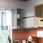 Armário Para Cozinha Aéreo Canto Greta Cinza