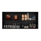 Armario Para Cozinha Aereo Porta De Vidro 120cm Cecilia  Preto