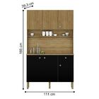 Armário Para Cozinha Com 1 Gaveta  Madrid Nero Ripado