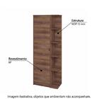 Armário Para Cozinha Com 1 Porta E 5 Nichos - Castanho