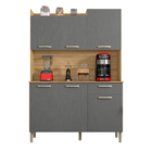 Armário Para Cozinha Com 6 Portas Bolonha Freijó Gris