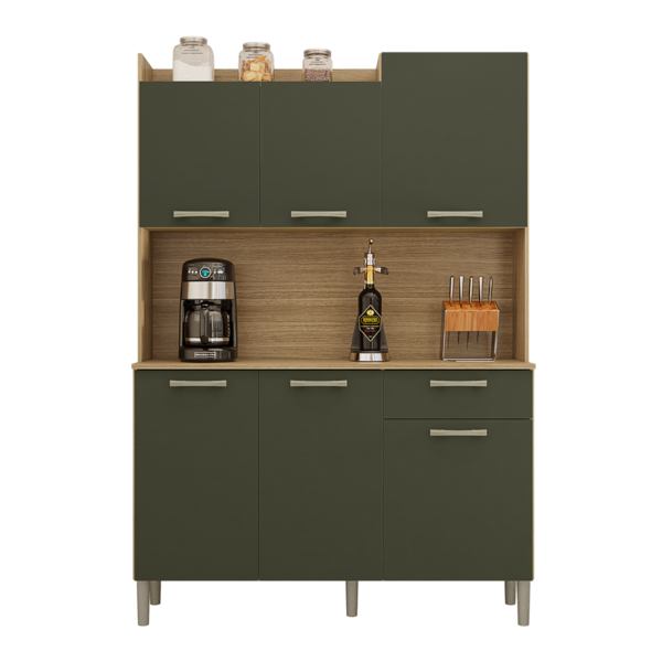 Armário Para Cozinha Com 6 Portas Bolonha Freijó Real