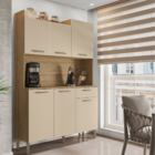 Armário Para Cozinha Com 6 Portas Bolonha Freijó Vanila