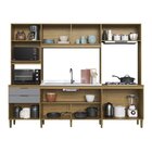 Armário Para Cozinha Compacta 8 Portas E 2 Gavetas Safira Ipê