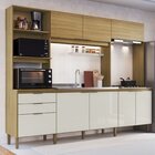 Armário Para Cozinha Compacta 8 Portas E 2 Gavetas Safira Ipê
